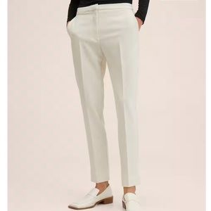 MANGO White Suit Pants